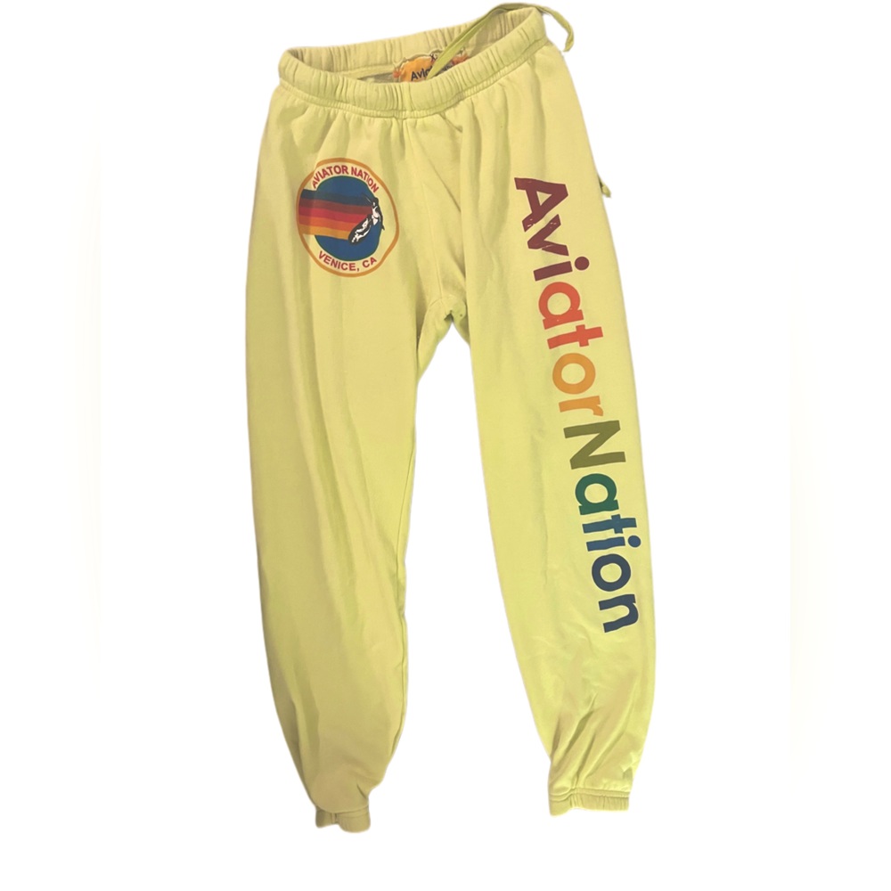 Neon Yellow Aviator Nation Sweatpants